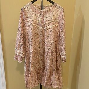 Floral Pink Sundance nightgown with Lace Details